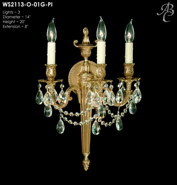 WS2111-A-02G-PI | Wall Sconces Wall Sconces | American Brass & Crystal