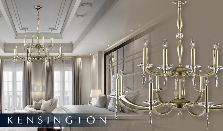 Brass & Crystal Chandelier, Fine Lighting