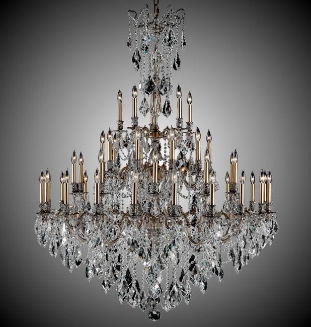 Elise Collection 18 Light Extra Large Brass & Crystal Chandelier