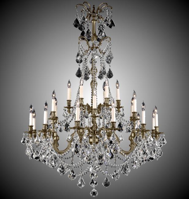 Elise Collection 18 Light Extra Large Brass & Crystal Chandelier